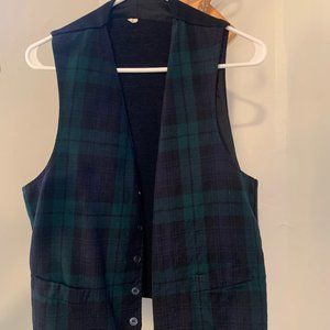 Green and Blue Plaid Vest